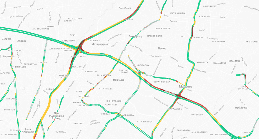 Τροχαίο στην Αττική Οδό, συγκρούστηκαν ΙΧ στο ύψος κόμβου Ηρακλείου στο ρεύμα προς Ελευσίνα