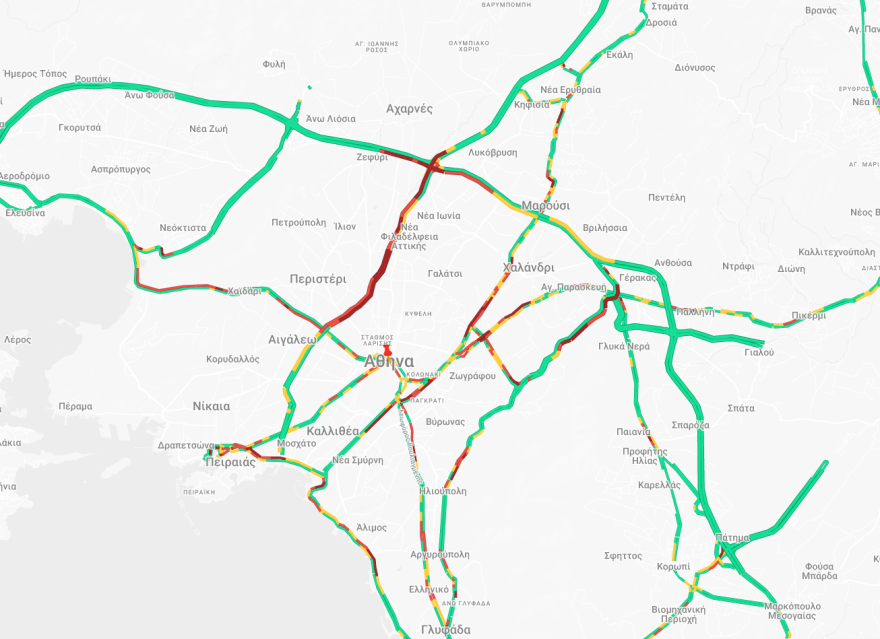 Κίνηση στους δρόμους τώρα live: Τροχαίο στην Περιφερειακή Υμηττού, καθυστερήσεις άνω της μίας ώρας προς Ελευσίνα - Μποτιλιαρισμένος ο Κηφισός
