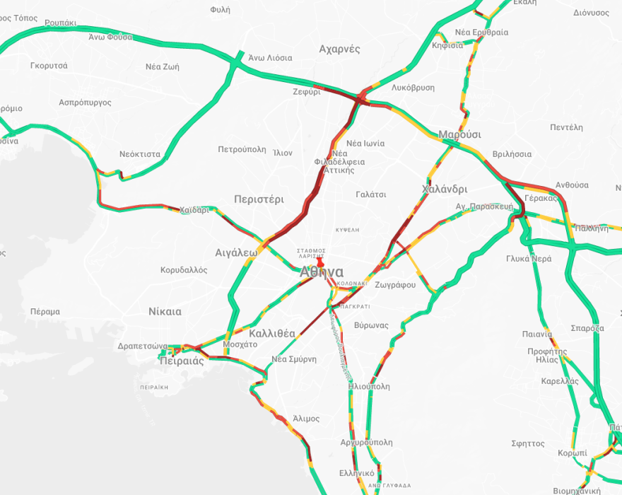 Κίνηση στους δρόμους τώρα live: Καθυστερήσεις 30 λεπτών επί της Αττικής Οδού, στο ρεύμα προς αεροδρόμιο - Απροσπέλαστος ο Κηφισός
