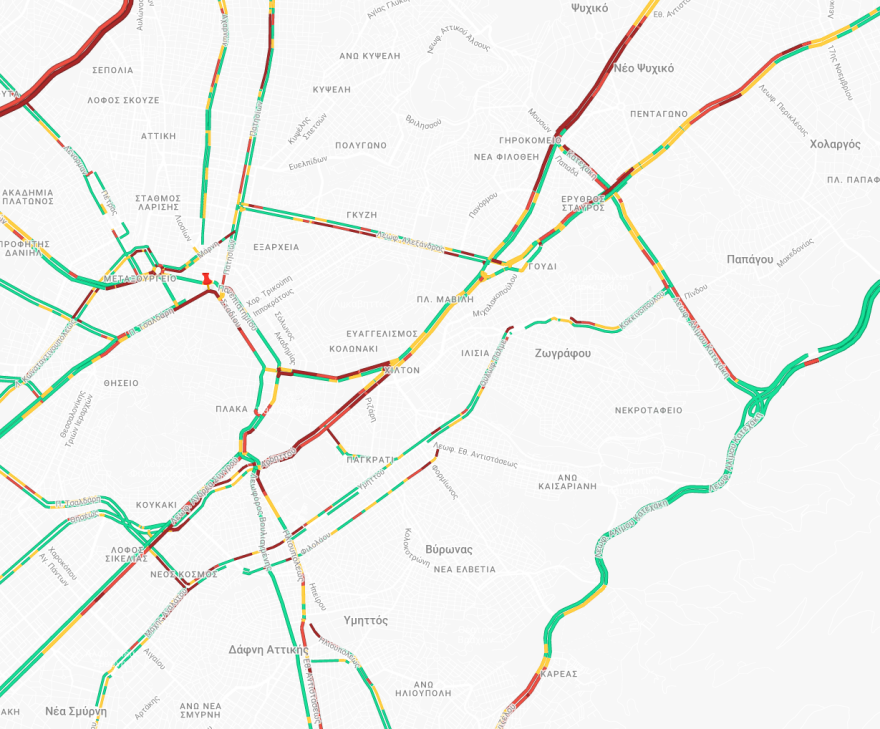 Κίνηση τώρα: Καθυστερήσεις στο ρεύμα προς Ελευσίνα άνω των 45΄ από Ανθούσα έως κόμβο Μεταμόρφωσης στην Αττική Οδό