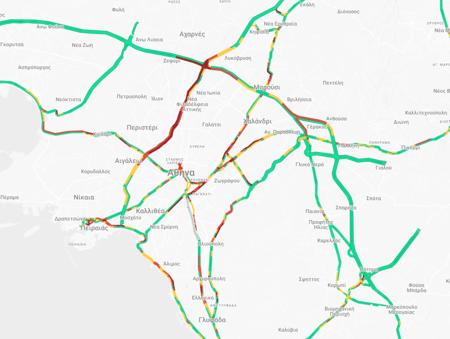 Μποτιλιάρισμα στον Κηφισό: Αυξημένη κίνηση και στα δύο ρεύματα, 30λεπτες καθυστερήσεις στην Αττική Οδό, στο ρεύμα προς αεροδρόμιο
