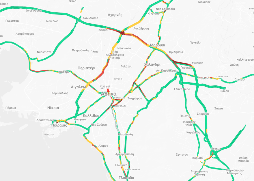 Κίνηση στους δρόμους τώρα live: 30λεπτες καθυστερήσεις στην Αττική Οδό - Πού θα βρείτε μποτιλιάρισμα αυτή την ώρα