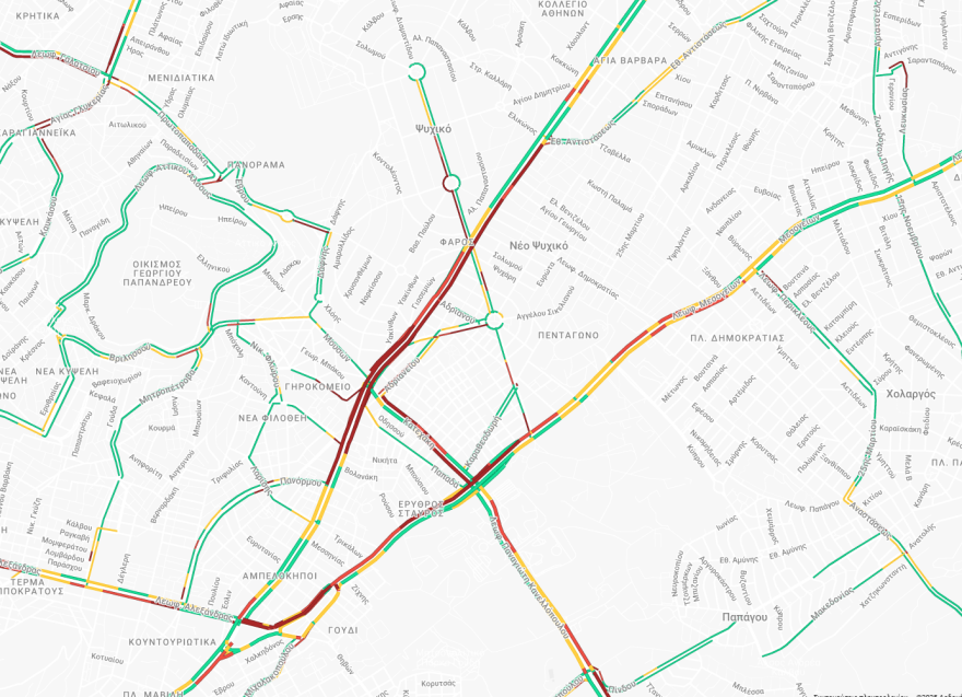 Κίνηση τώρα: Χάος στην Κηφισίας μετά από πτώση μπετόν στο ύψος της Εθνικής Αντιστάσεως - Κλειστές οι δύο δεξιές λωρίδες προς Κηφισιά