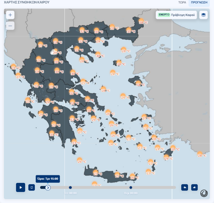 Έρχεται μίνι καύσωνας που φέρνει 42αρια, οι 4 περιοχές που θα καούν για 48 ώρες - Αναλυτικοί χάρτες με τις θερμοκρασίες