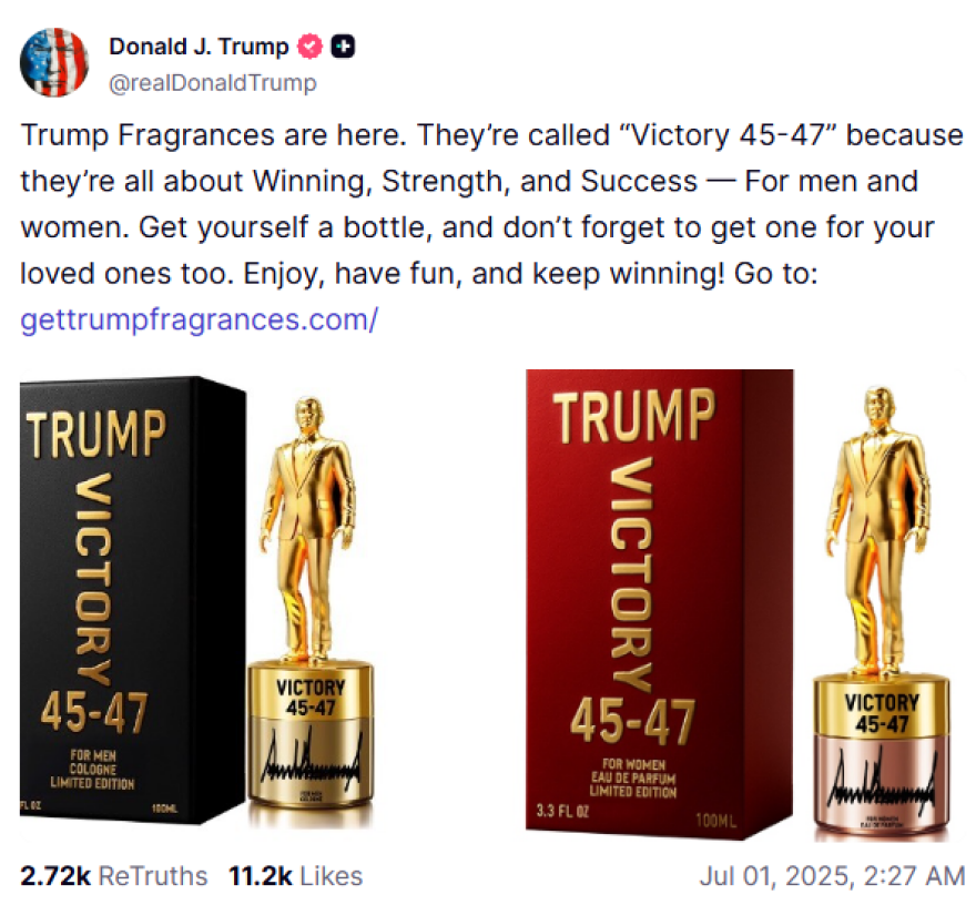 Ο Τραμπ κυκλοφόρησε νέο άρωμα για άνδρες «που ηγούνται» και γυναίκες «με αυτοπεποίθηση»