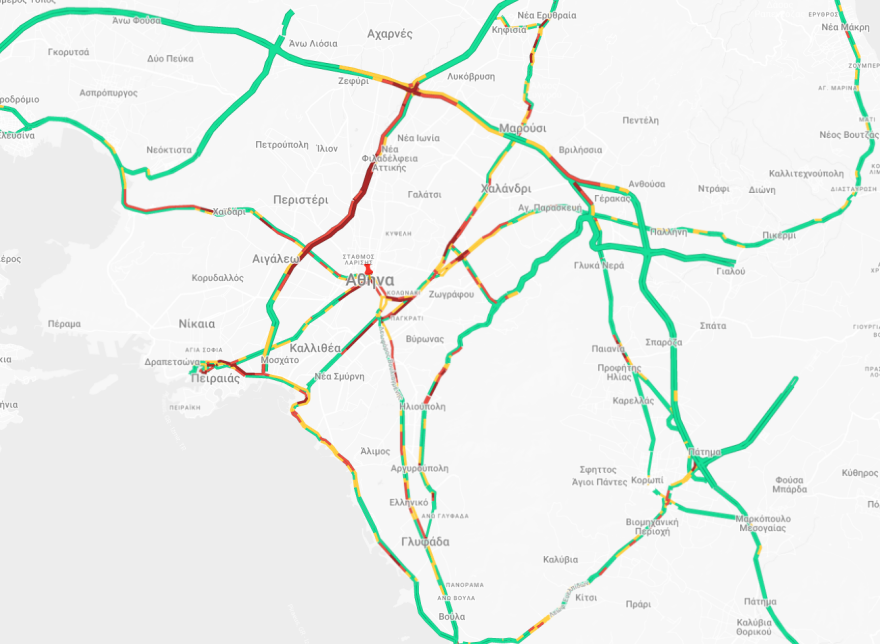 Κίνηση στους δρόμους τώρα live: Ταλαιπωρία στον Κηφισό, στο «κόκκινο» το λιμάνι του Πειραιά