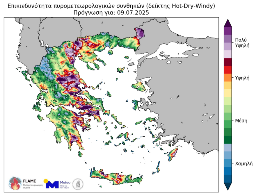 Ο καύσωνας αυξάνει την ευφλεκτότητα της νεκρής βλάστησης - Πιο επικίνδυνη ημέρα η Τετάρτη