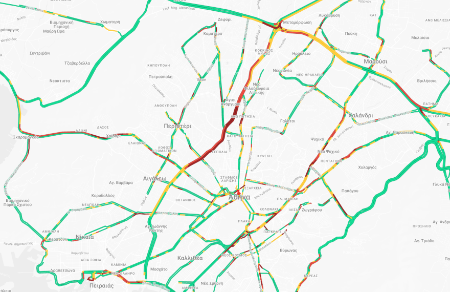 Κίνηση: Μεγάλο μποτιλιάρισμα στη Λ. Αθηνών, καθυστερήσεις και σε Κηφισό, Πειραιά, Αττική Οδό
