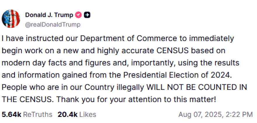 Ο Τραμπ θέλει να γίνει «νέα και ακριβής απογραφή» που δεν θα μετρά τους παράνομους μετανάστες
