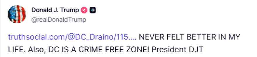 Ο Τραμπ απαντά στις φήμες για την υγεία του με ανάρτηση στο Truth Social: «Αισθάνομαι καλύτερα από ποτέ»