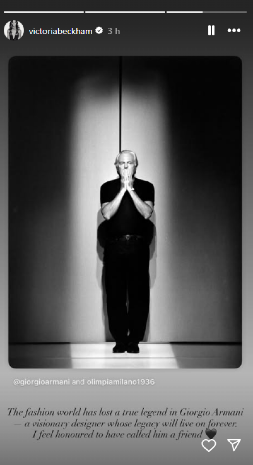 Οι σελέμπριτις αποχαιρετούν τον Τζόρτζιο Αρμάνι: «Ο κόσμος της μόδας έχασε έναν αληθινό θρύλο»