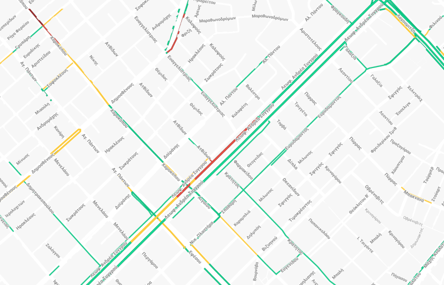 Τροχαίο στη Λεωφόρο Συγγρού: Εκτροπή σχολικού λεωφορείου - Δυσχέρεια στην κυκλοφορία των οχημάτων