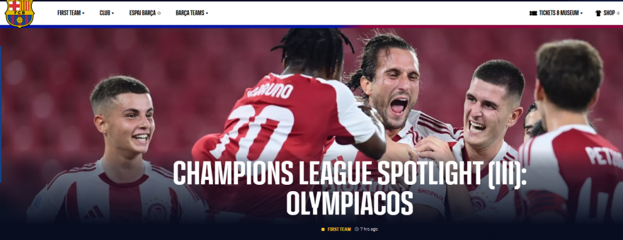 Μπαρτσελόνα για Ολυμπιακό: Κυρίαρχη ομάδα στο ελληνικό ποδόσφαιρο, αρχιτέκτονας των επιτυχιών ο Μεντιλίμπαρ 