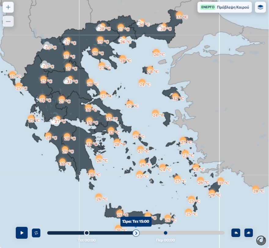 Καιρός: Αυγουστιάτικες θερμοκρασίες και την Τρίτη, στους 33 βαθμούς η Αττική - Η πρόγνωση μέχρι και το Σάββατο 