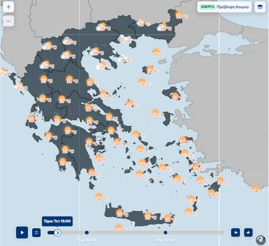  Έρχεται διπλό καιρικό μέτωπο με καταιγίδες στα βορειοδυτικά και ζέστη με 37άρια στην υπόλοιπη χώρα - Ηλιόλουστο το Σαββατοκύριακο 