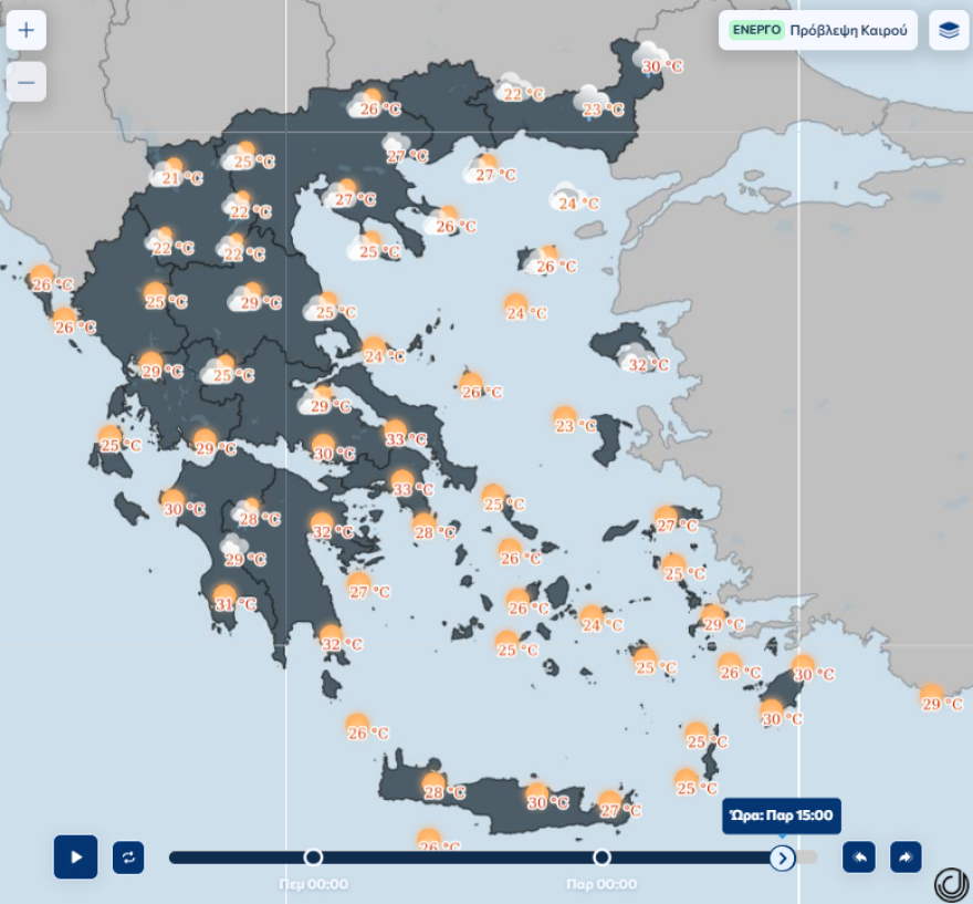  Έρχεται διπλό καιρικό μέτωπο με καταιγίδες στα βορειοδυτικά και ζέστη με 37άρια στην υπόλοιπη χώρα - Ηλιόλουστο το Σαββατοκύριακο 