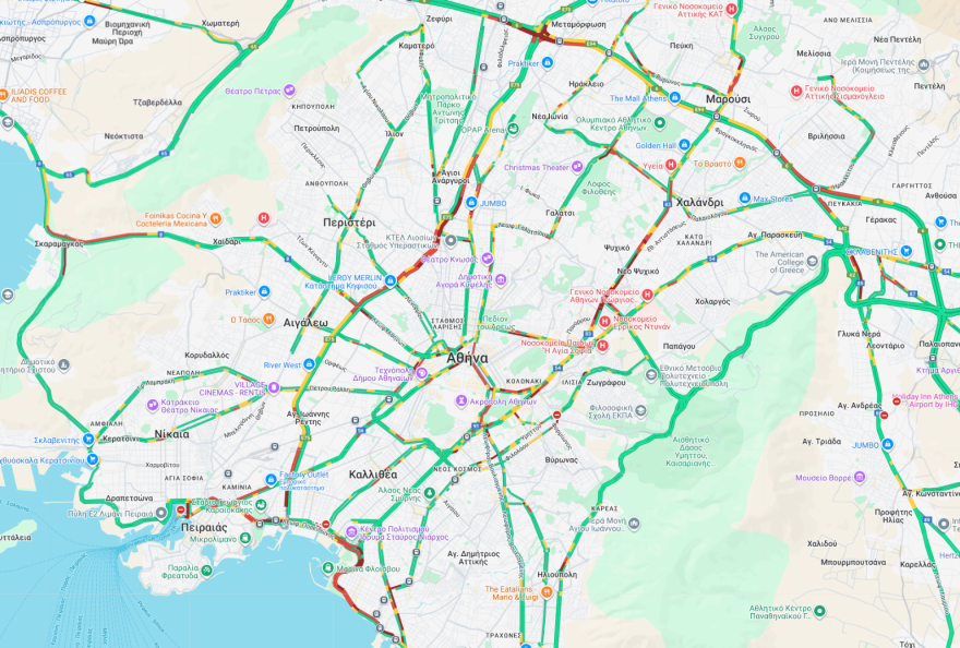 Κίνηση στους δρόμους: Φρακαρισμένοι Κηφισός και Παραλιακή Κίνηση στους δρόμους τώρα live: Αυξημένη κυκλοφορία στον Κηφισό, καθυστερήσεις έως 20΄στην Αττική Οδό - Στο «κόκκινο» και η Παραλιακή