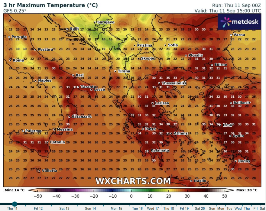 Καιρός: Έως τους 35 βαθμούς η θερμοκρασία μέχρι και την Κυριακή - Έρχονται τα πρωτοβρόχια του Σεπτεμβρίου 