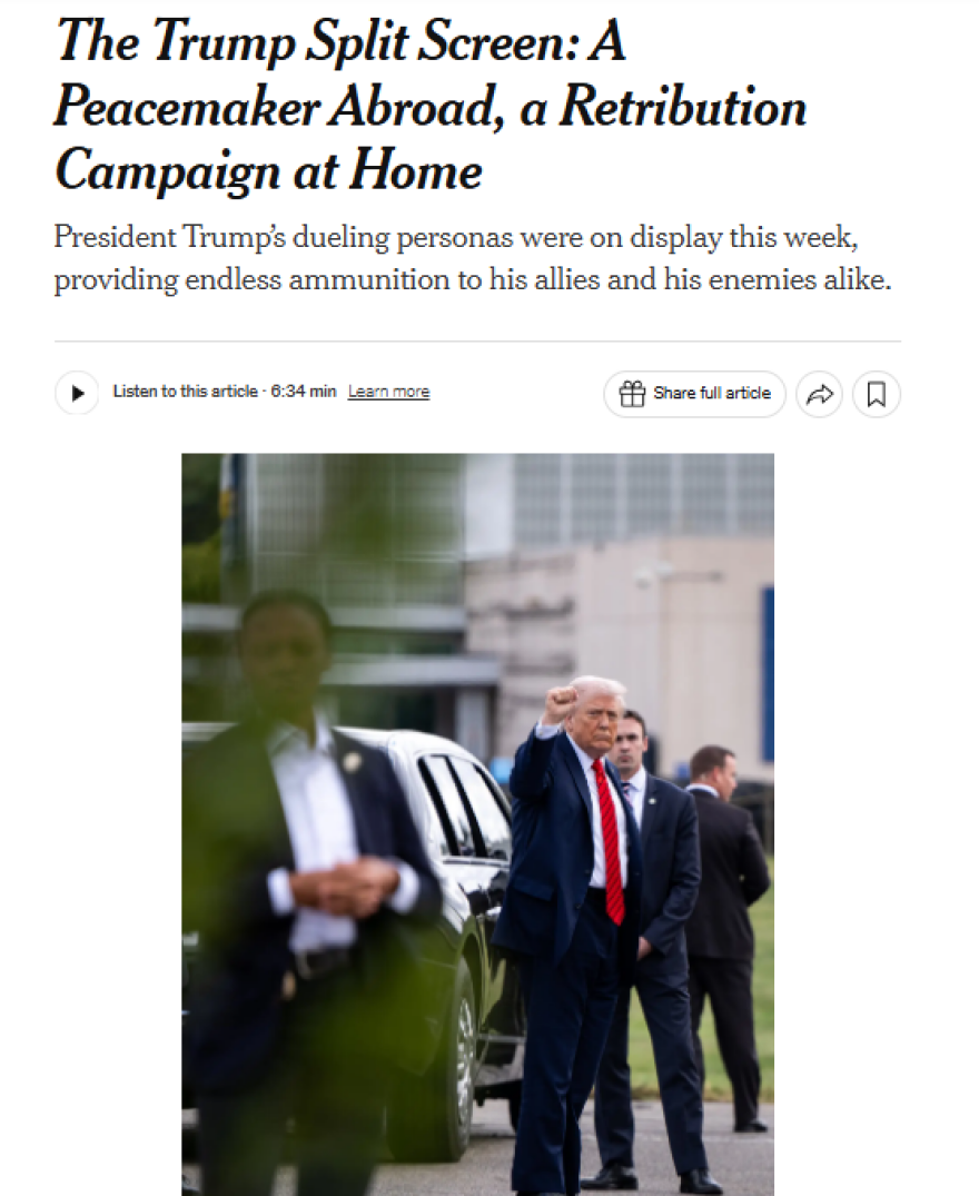 Ανάλυση NYT για τον αντιφατικό Τραμπ: Ειρηνοποιός στο εξωτερικό,  διχαστικός στις ΗΠΑ - Γιατί πιστεύει ότι το χάος τον ωφελεί