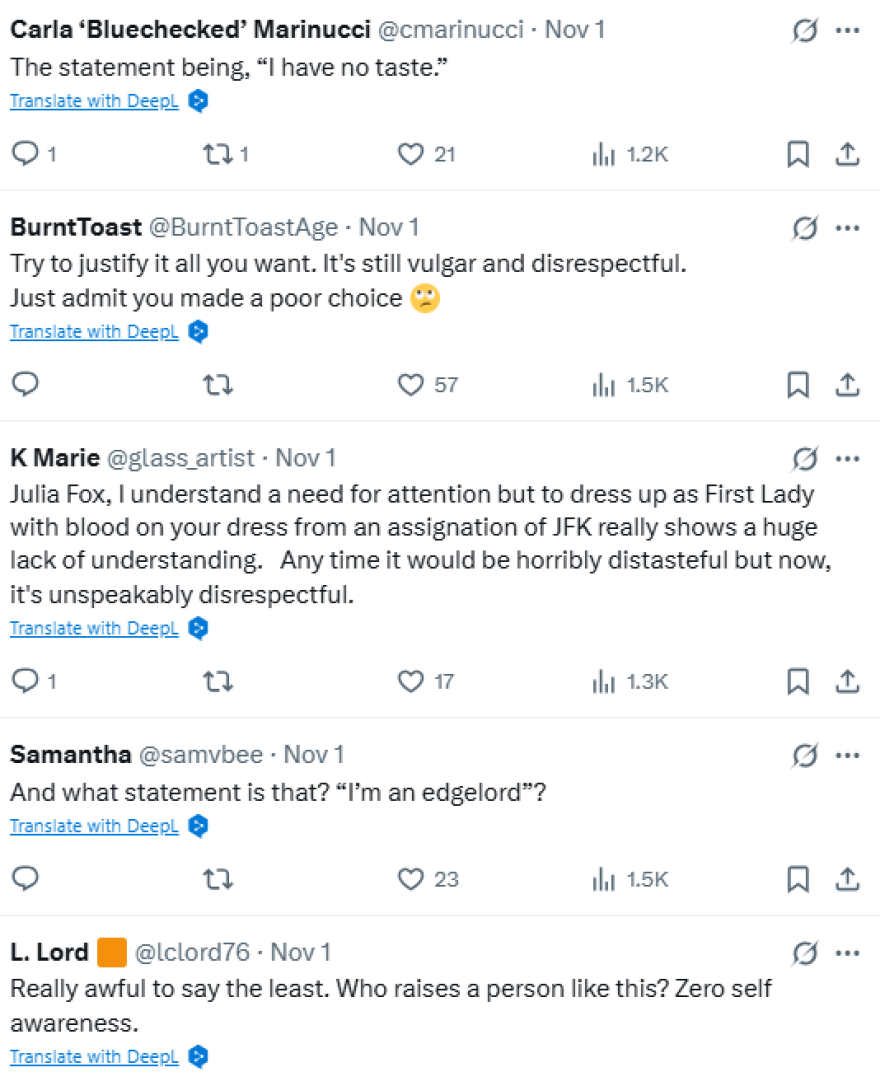 Τζούλια Φοξ: Αντιδράσεις προκάλεσε η μεταμφίεσή της σε Τζάκι Κένεντι - «Ήταν δήλωση διαμαρτυρίας και πένθους», λέει
