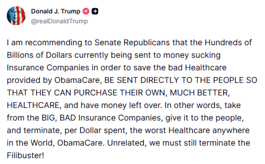 Ο Τραμπ προτείνει να δοθούν χρήματα για την υγειονομική περίθαλψη απευθείας στους πολίτες εν μέσω shutdown