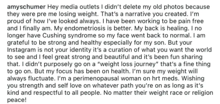 Η Έιμι Σούμερ εξήγησε τους λόγους που έσβησε τις φωτογραφίες της μετά την τεράστια απώλεια κιλών