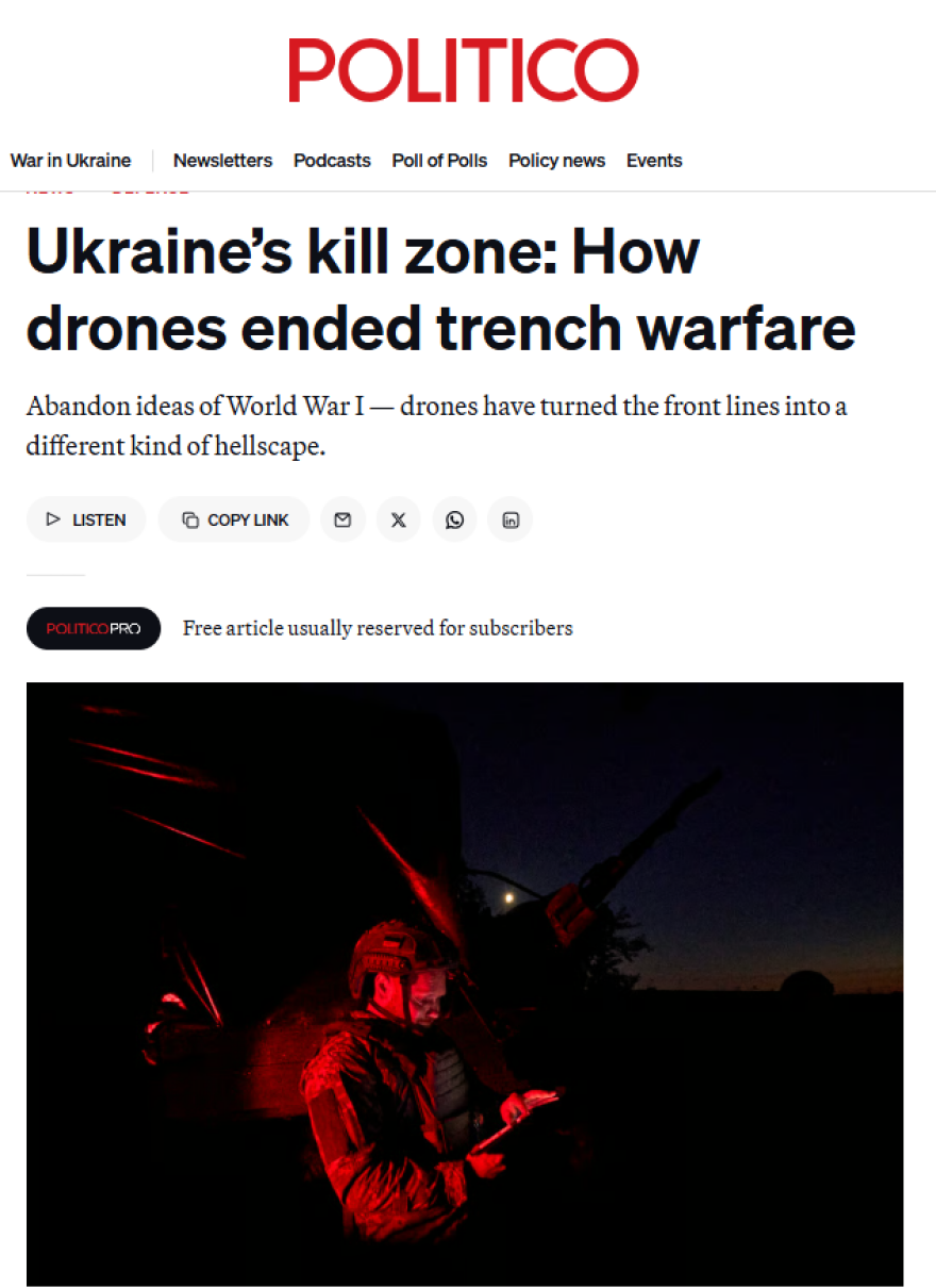 Πώς τα drones εξαφάνισαν τον πόλεμο των χαρακωμάτων - Η «ζώνη θανάτου» των 20 χλμ στην Ουκρανία