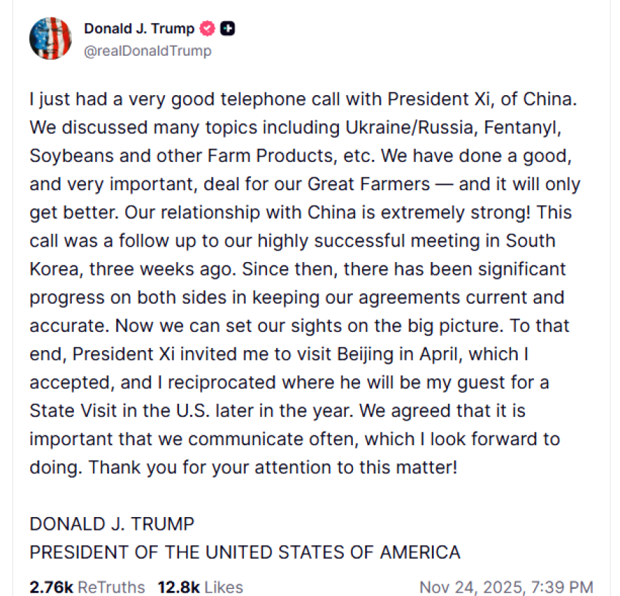 Ο Τραμπ θα επισκεφτεί το Πεκίνο – Κατέληξε σε συμφωνία με τον Σι για τους αγρότες