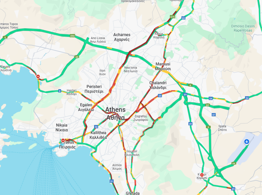 Μποτιλιαρισμένος ο Κηφισός και το κέντρο της Αθήνας λόγω της στάσης εργασίας της ΣΤΑΣΥ 