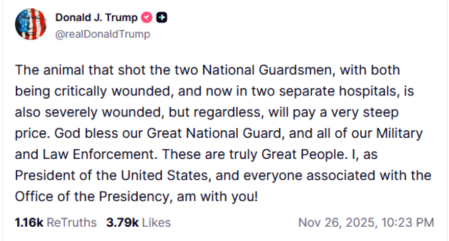 Νεκροί οι δύο άνδρες της Εθνοφρουράς που δέχτηκαν πυροβολισμούς κοντά στον Λευκό Οίκο - «Αυτό το ζώο θα το πληρώσει ακριβά» λέει ο Τραμπ για τον δράστη, που συνελήφθη