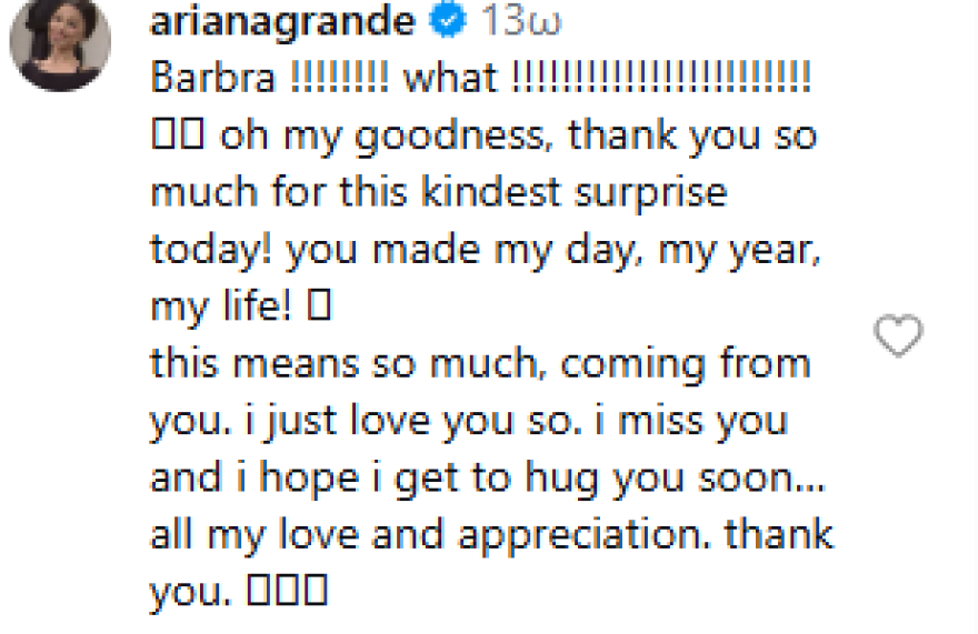 Μπάρμπρα Στρέιζαντ για Αριάνα Γκράντε: Έχει μια υπέροχη φωνή που δεν μοιάζει με καμία άλλη