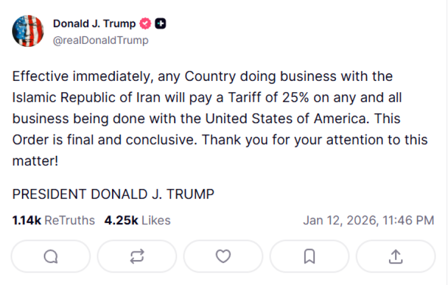 Δασμούς 25% σε όποια χώρα συναλλάσσεται με το Ιράν ανακοίνωσε ο Τραμπ: «Η απόφαση είναι τελική» 