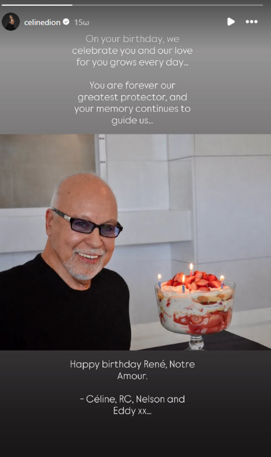 Σελίν Ντιόν για τον εκλιπόντα σύζυγό της: Είσαι ο μεγαλύτερος προστάτης μας, η μνήμη σου συνεχίζει να μας καθοδηγεί