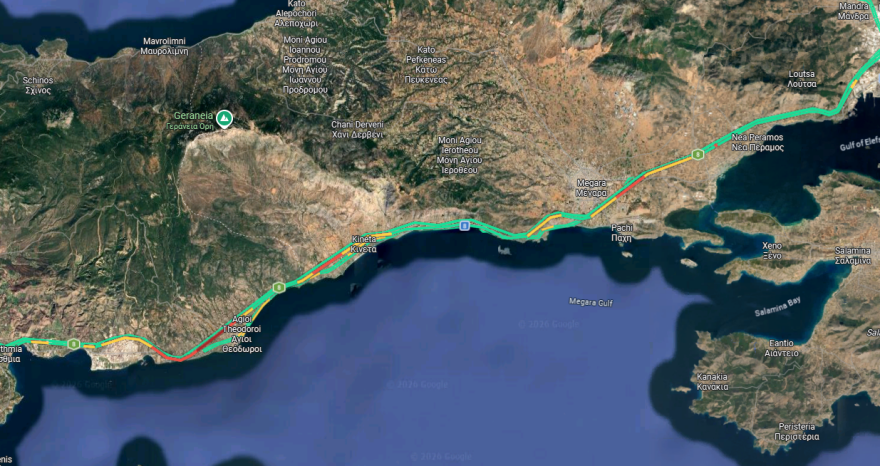 Αυξημένη η κίνηση σε Αγίους Θεοδώρους, Κινέτα και Μέγαρα στην Αθηνών - Κορίνθου, καθυστερήσεις από Σχηματάρι έως Αττική Οδό στην Αθηνών - Λαμίας