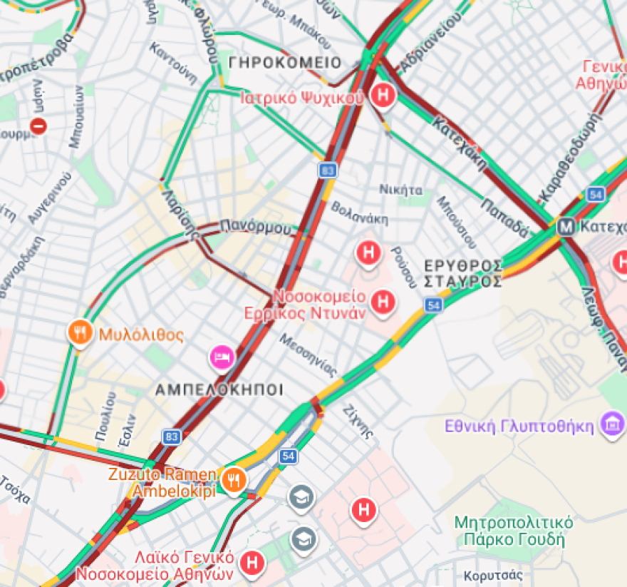 Αυξημένη κίνηση στην Κηφισίας μετά από τροχαίο, καθυστερήσεις και στην Κατεχάκη