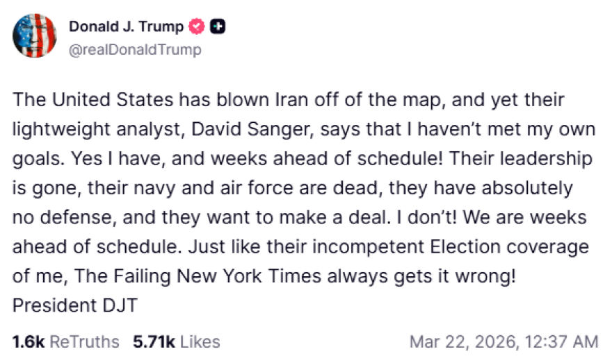 Τραμπ: «Έχουμε διαλύσει το Ιράν, θέλουν να κάνουν συμφωνία, εγώ δεν θέλω» – Στο τραπέζι σενάρια διαπραγματεύσεων 