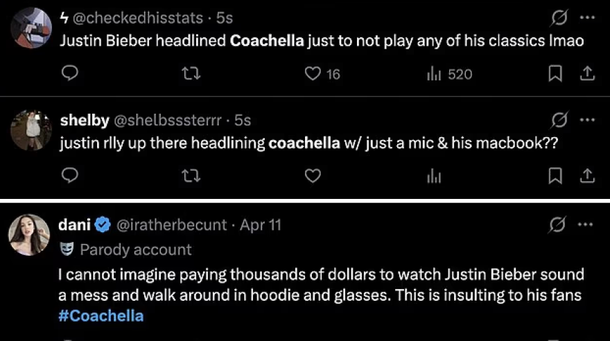 Απογοητευμένοι οι φαν του Τζάστιν Μπίμπερ: Με φούτερ και κουκούλα στο Coachella, έβαζε τραγούδια από YouTube μέσω laptop