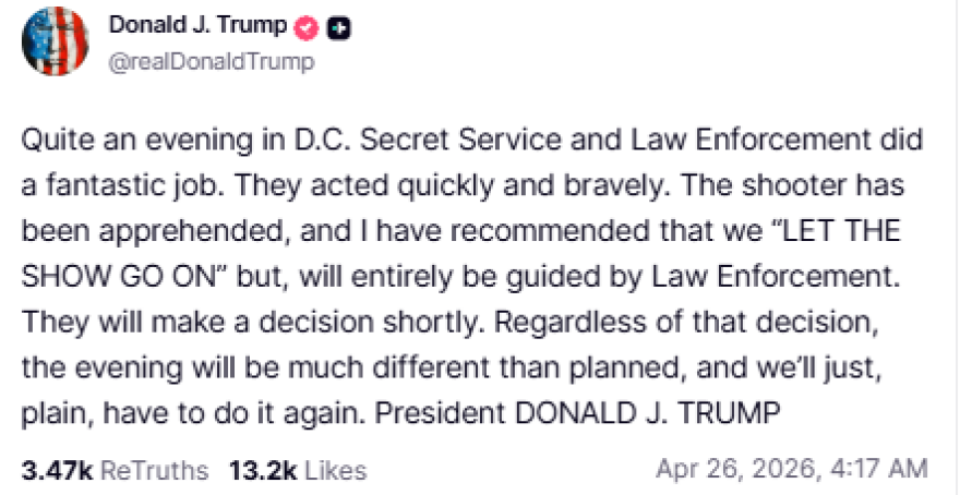 Συναγερμός στην Ουάσινγκτον: Απομακρύνθηκε από δείπνο ο Τραμπ μετά από πυροβολισμούς και επιστρέφει στον Λευκό Οίκο, δείτε βίντεο και φωτογραφίες