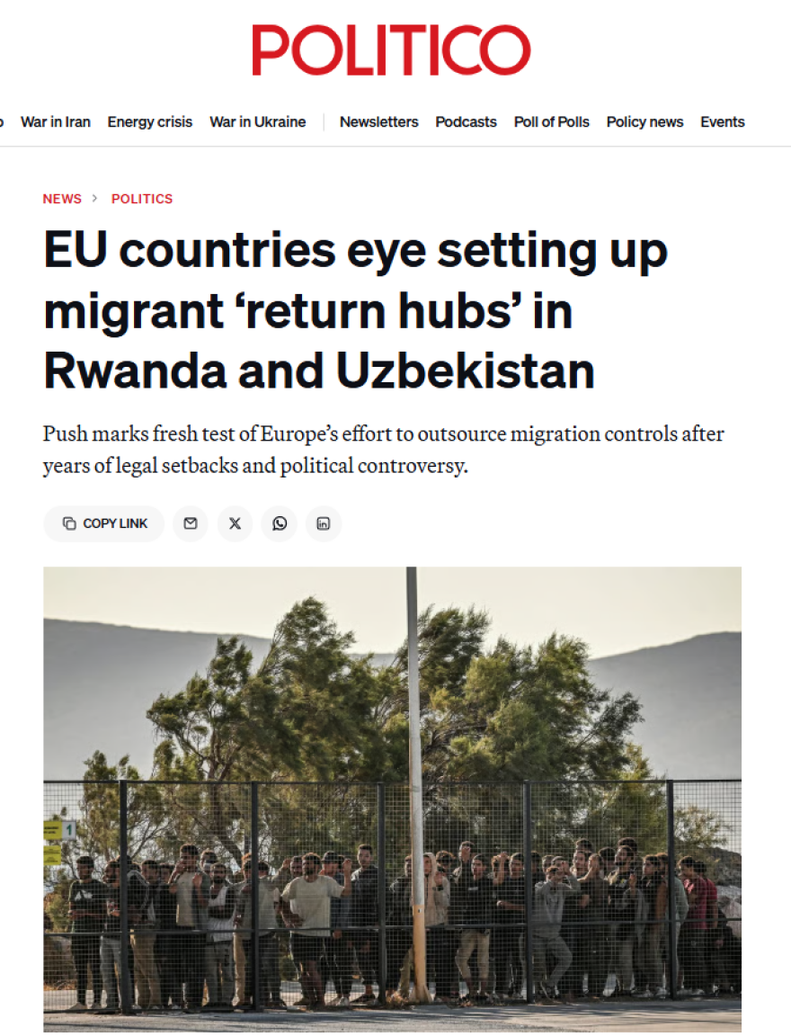 Politico: Δανία, Αυστρία, Ελλάδα, Γερμανία και Ολλανδία εξετάζουν να στέλνουν σε Ρουάντα και Ουζμπεκιστάν όσους απορρίπτεται η αίτηση ασύλου τους