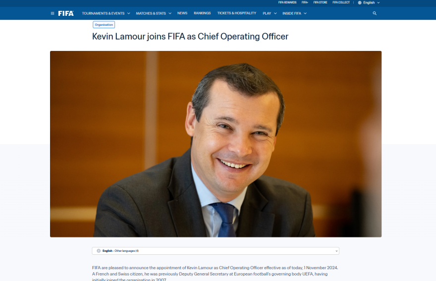 Επιχειρησιακός Διευθυντής FIFA: Μας εξαπάτησε ο Ινφαντίνο