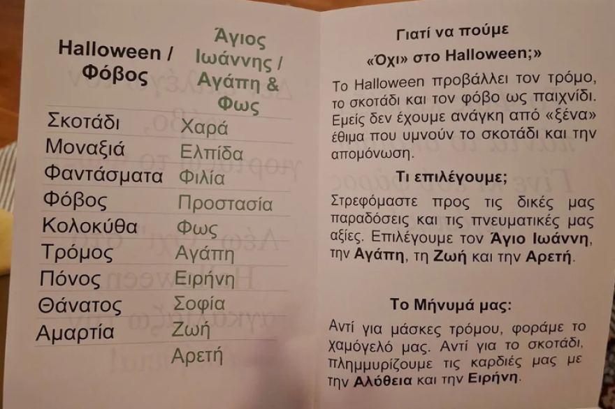 Μητέρα καταγγέλλει ιερομόναχο για κήρυγμα κατά του Halloween σε σχολείο της Χαλκιδικής: Το παιδί δεν κοιμόταν γιατί πίστευε ότι κάνει αμαρτίες, λέει