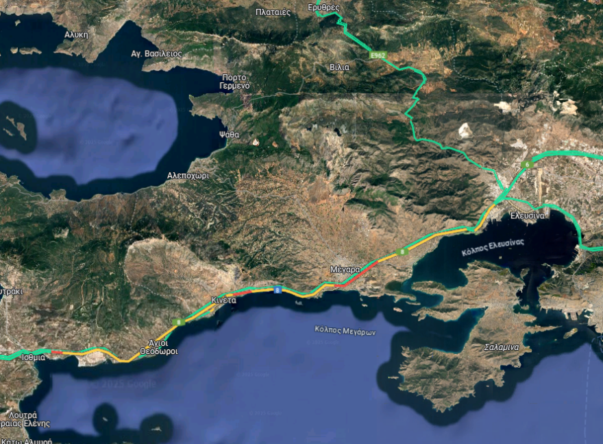 Επιστρέφουν οι εκδρομείς του Πάσχα: Μποτιλιάρισμα στην Αθηνών - Κορίνθου από Ισθμό μέχρι Ελευσίνα, δείτε live την κίνηση